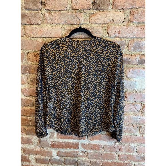 Banana Republic Knit Keyhole Animal Print Blouse - Picture 3 of 16